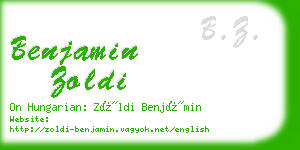 benjamin zoldi business card